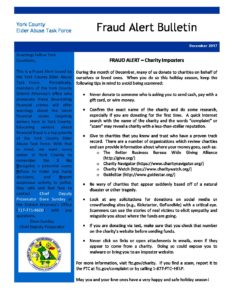 Fraud Alert – December 2017