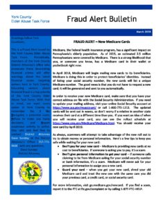 FRAUD ALERT – New Medicare Cards