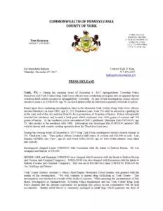 Press Release – DTF (DDRD-Springettsbury Drug Bust)