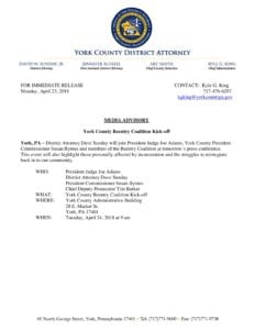 York County Reentry Coalition Kick-off
