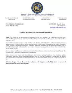 Fugitive Arrested with Heroin and Stolen Gun