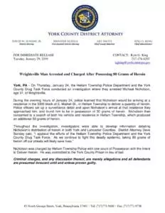 Wrightsville Man Arrested and Charged After Possessing 80 Grams of Heroin