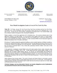 Four Month Investigation Leads to Arrest of Two York City Men