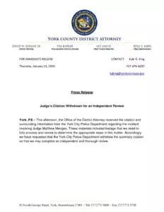 Judge’s Citation Withdrawn for an Independent Review