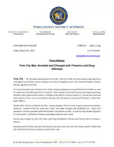 York City Man Arrested and Charged with Firearms and Drug Offenses