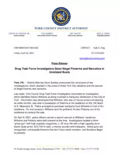 Drug Task Force Investigators Seize Illegal Firearms and Narcotics in Unrelated Busts