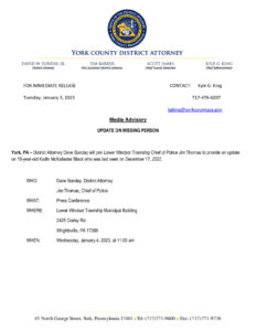 Press Release - Missing Person